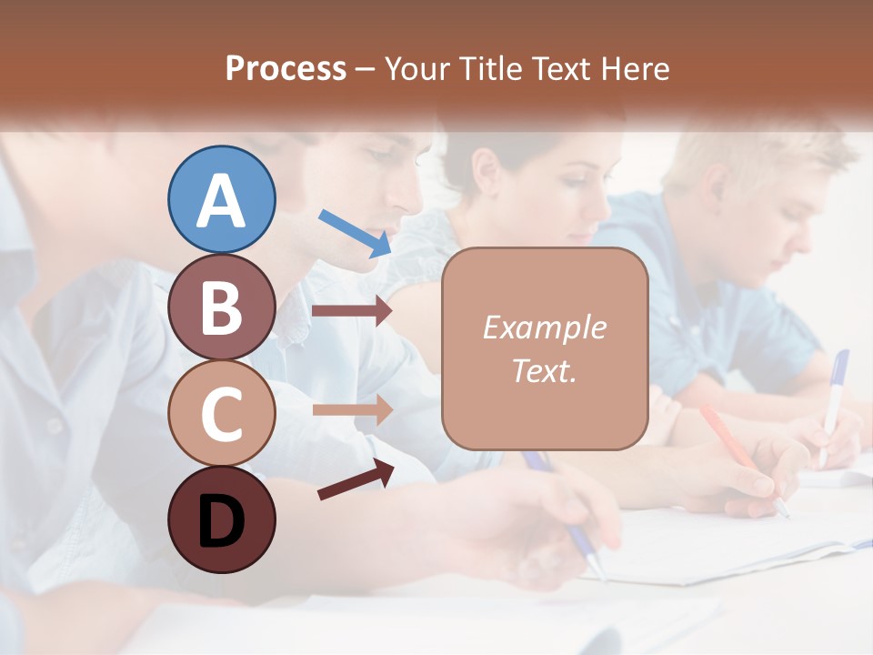 A Group Of People Sitting At A Table Writing PowerPoint Template