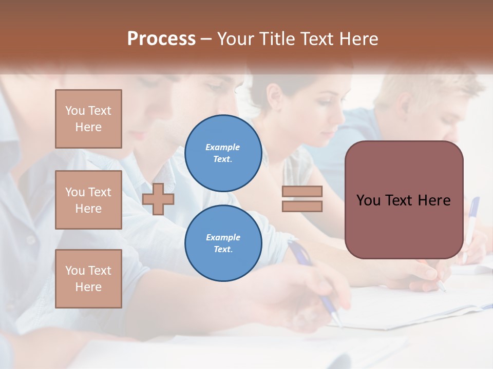 A Group Of People Sitting At A Table Writing PowerPoint Template