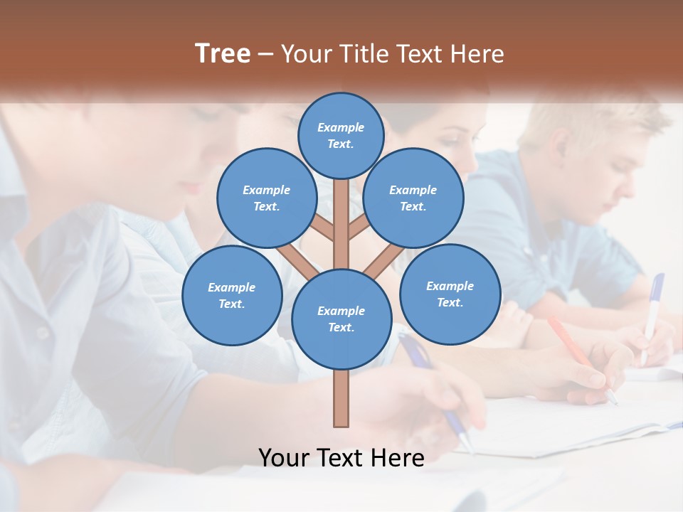 A Group Of People Sitting At A Table Writing PowerPoint Template