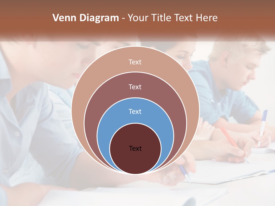 A Group Of People Sitting At A Table Writing PowerPoint Template