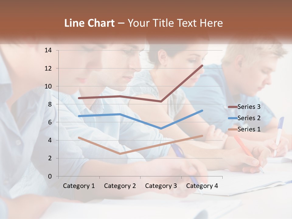A Group Of People Sitting At A Table Writing PowerPoint Template