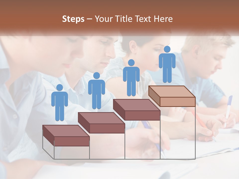 A Group Of People Sitting At A Table Writing PowerPoint Template