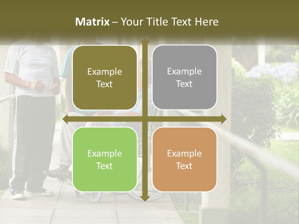 A Woman In A Wheelchair Talking To A Man In A Green Shirt PowerPoint Template