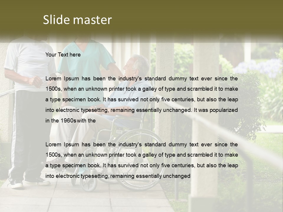 A Woman In A Wheelchair Talking To A Man In A Green Shirt PowerPoint Template