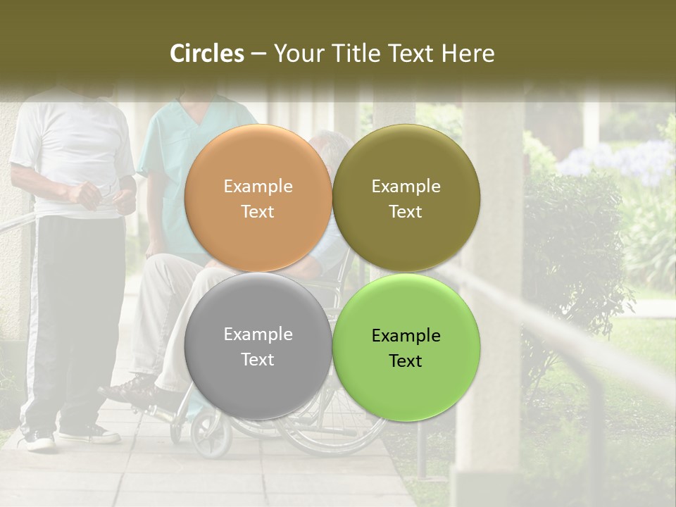 A Woman In A Wheelchair Talking To A Man In A Green Shirt PowerPoint Template