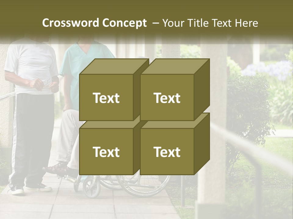 A Woman In A Wheelchair Talking To A Man In A Green Shirt PowerPoint Template
