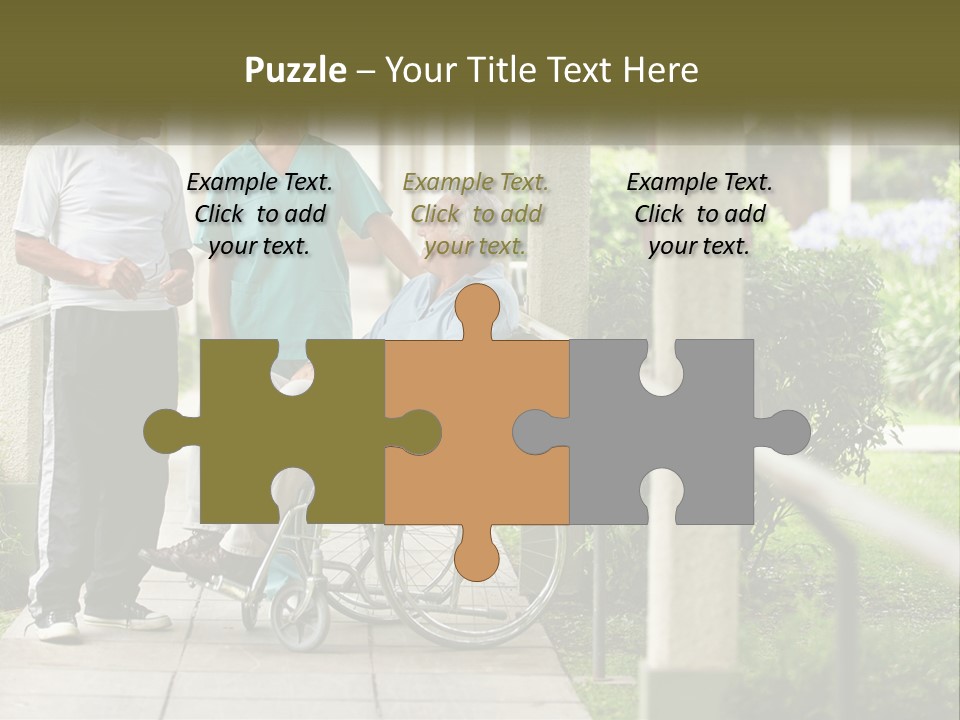 A Woman In A Wheelchair Talking To A Man In A Green Shirt PowerPoint Template