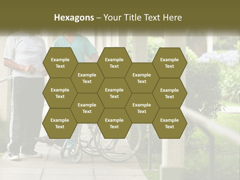 A Woman In A Wheelchair Talking To A Man In A Green Shirt PowerPoint Template