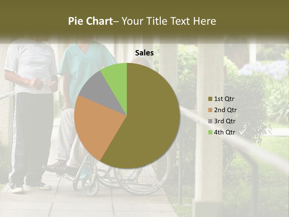 A Woman In A Wheelchair Talking To A Man In A Green Shirt PowerPoint Template