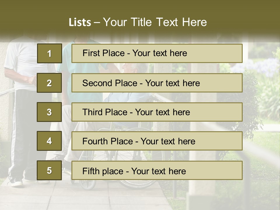 A Woman In A Wheelchair Talking To A Man In A Green Shirt PowerPoint Template