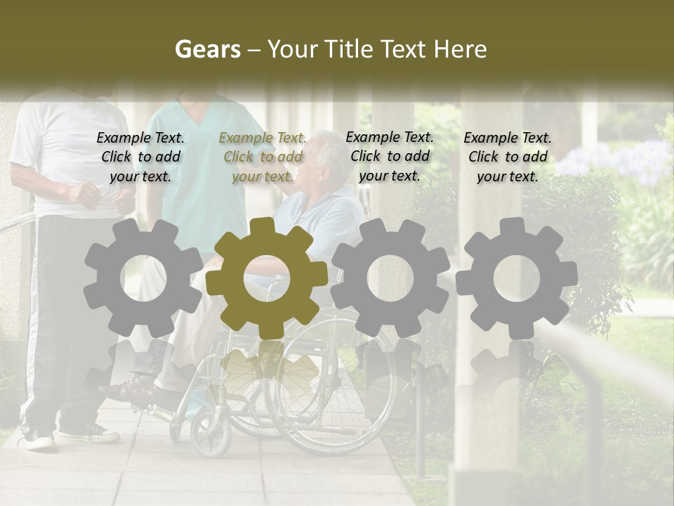 A Woman In A Wheelchair Talking To A Man In A Green Shirt PowerPoint Template