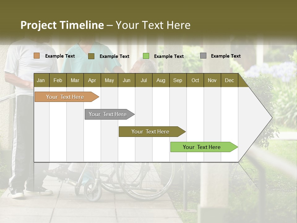 A Woman In A Wheelchair Talking To A Man In A Green Shirt PowerPoint Template