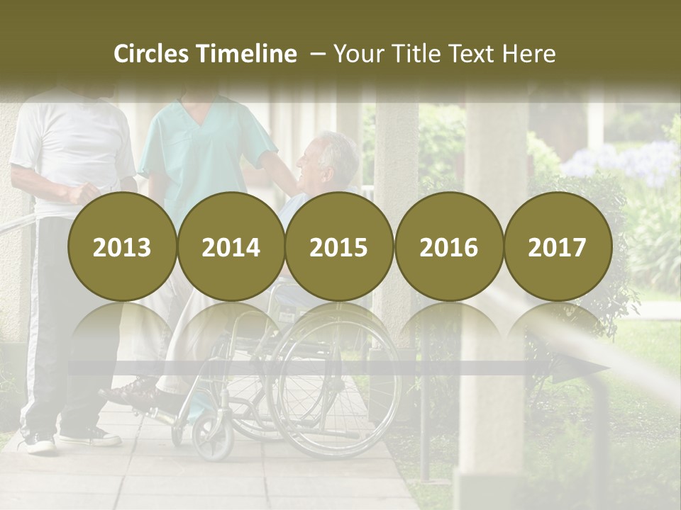 A Woman In A Wheelchair Talking To A Man In A Green Shirt PowerPoint Template