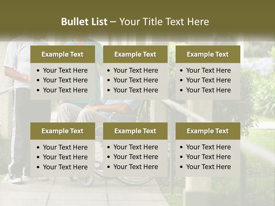 A Woman In A Wheelchair Talking To A Man In A Green Shirt PowerPoint Template