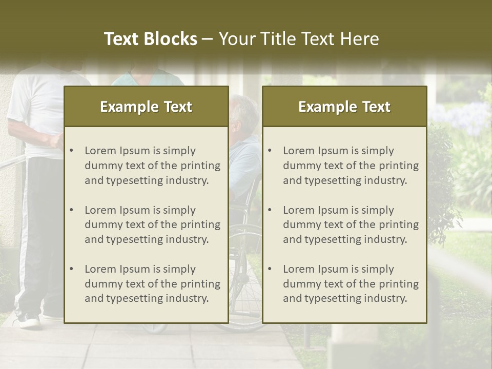 A Woman In A Wheelchair Talking To A Man In A Green Shirt PowerPoint Template