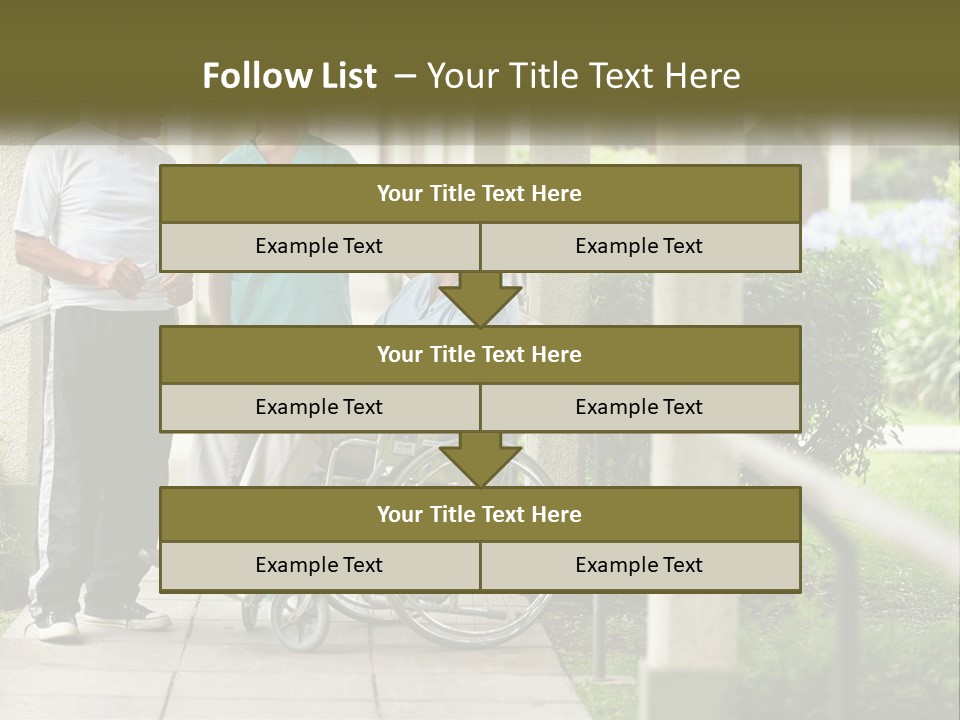 A Woman In A Wheelchair Talking To A Man In A Green Shirt PowerPoint Template
