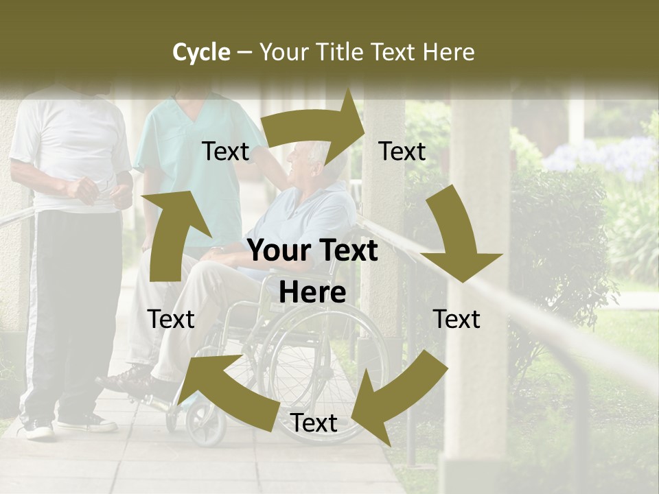 A Woman In A Wheelchair Talking To A Man In A Green Shirt PowerPoint Template