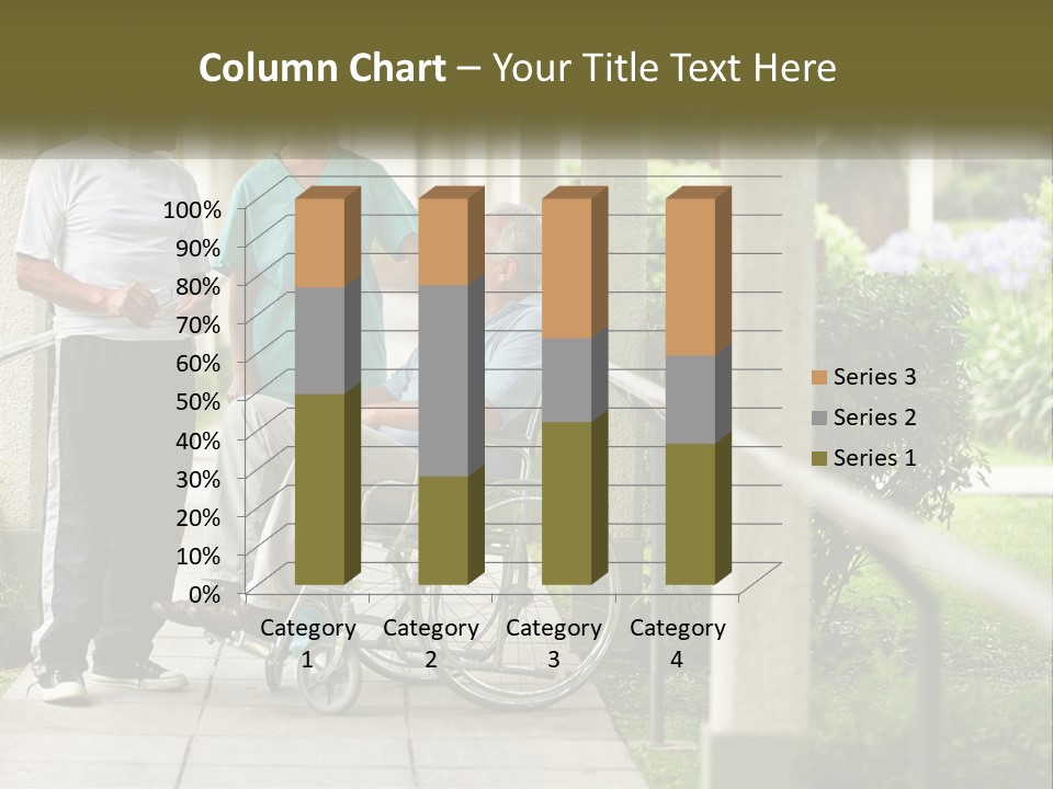A Woman In A Wheelchair Talking To A Man In A Green Shirt PowerPoint Template