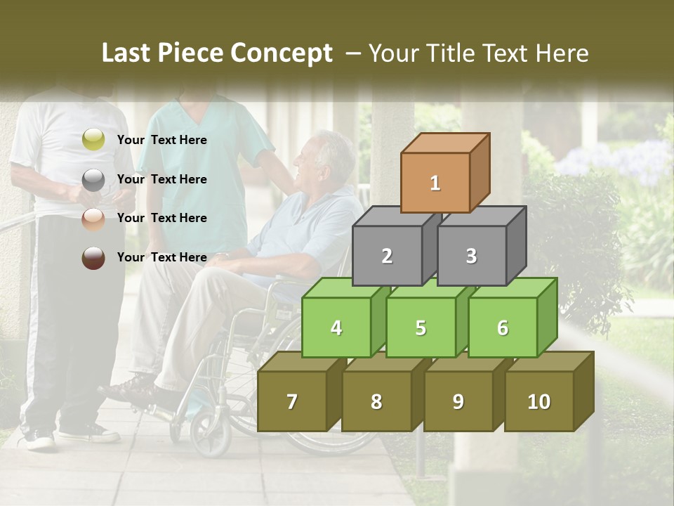 A Woman In A Wheelchair Talking To A Man In A Green Shirt PowerPoint Template