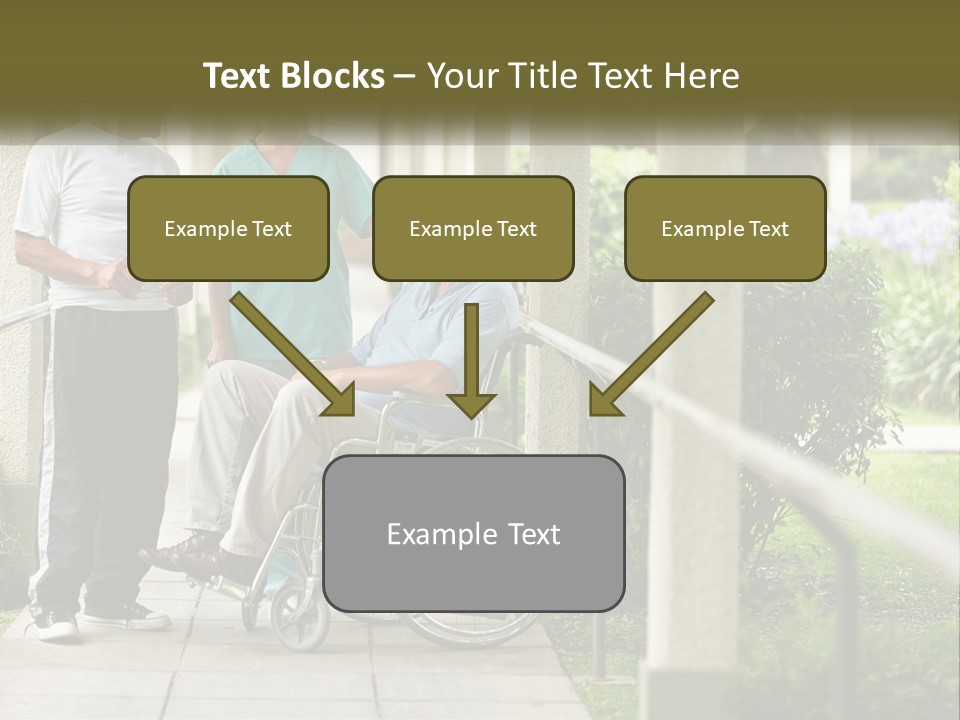 A Woman In A Wheelchair Talking To A Man In A Green Shirt PowerPoint Template