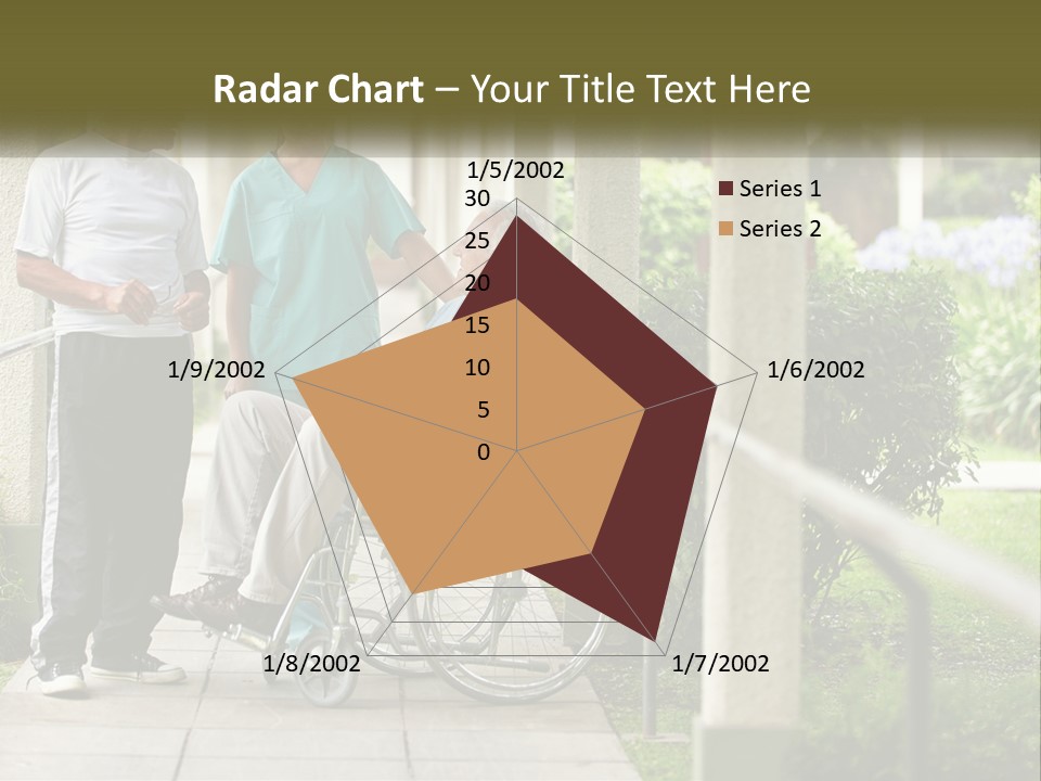 A Woman In A Wheelchair Talking To A Man In A Green Shirt PowerPoint Template