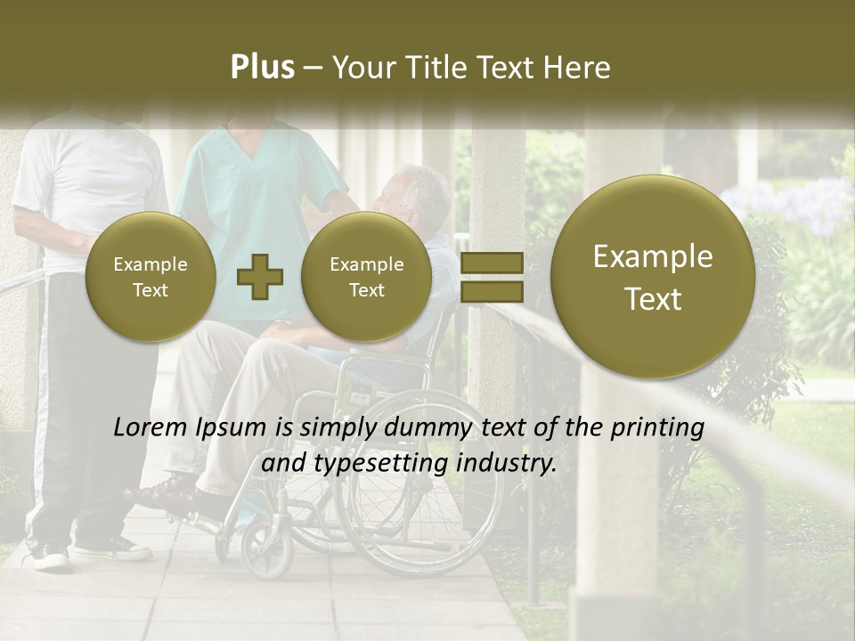 A Woman In A Wheelchair Talking To A Man In A Green Shirt PowerPoint Template