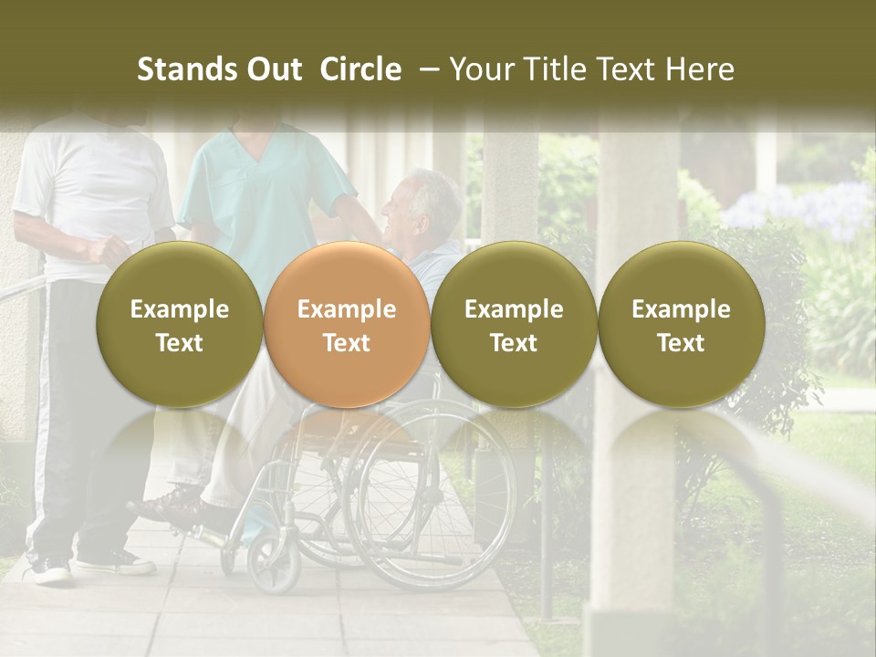 A Woman In A Wheelchair Talking To A Man In A Green Shirt PowerPoint Template