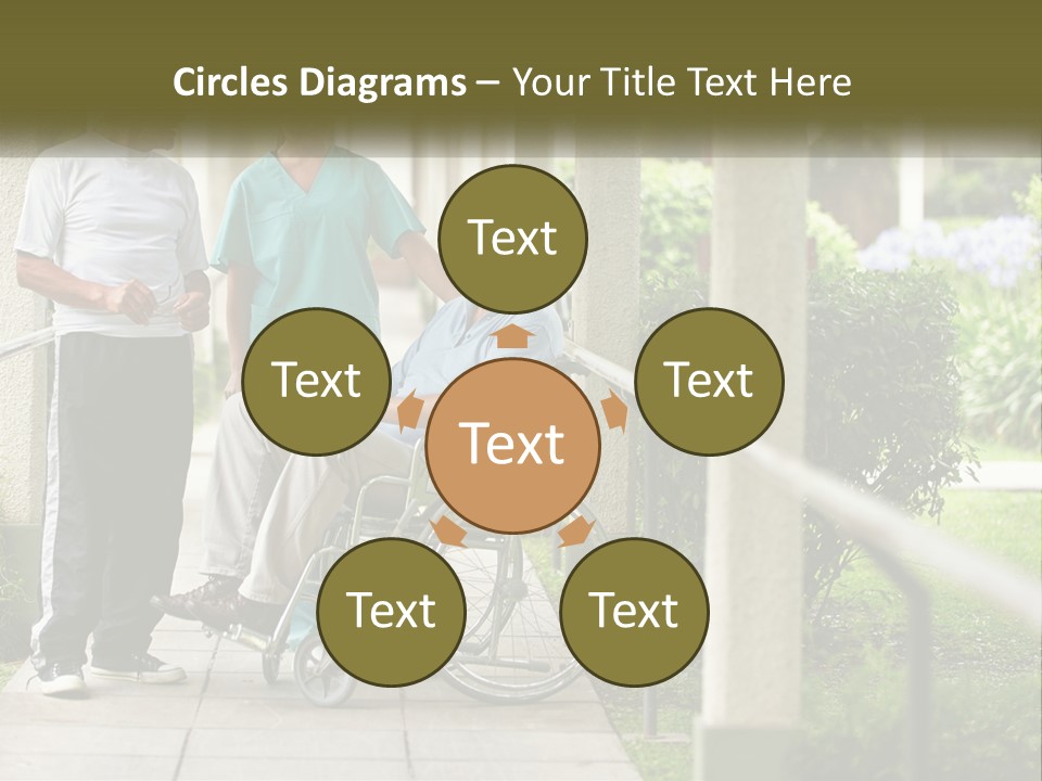 A Woman In A Wheelchair Talking To A Man In A Green Shirt PowerPoint Template