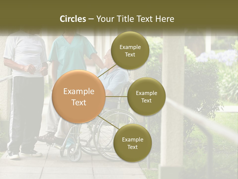 A Woman In A Wheelchair Talking To A Man In A Green Shirt PowerPoint Template