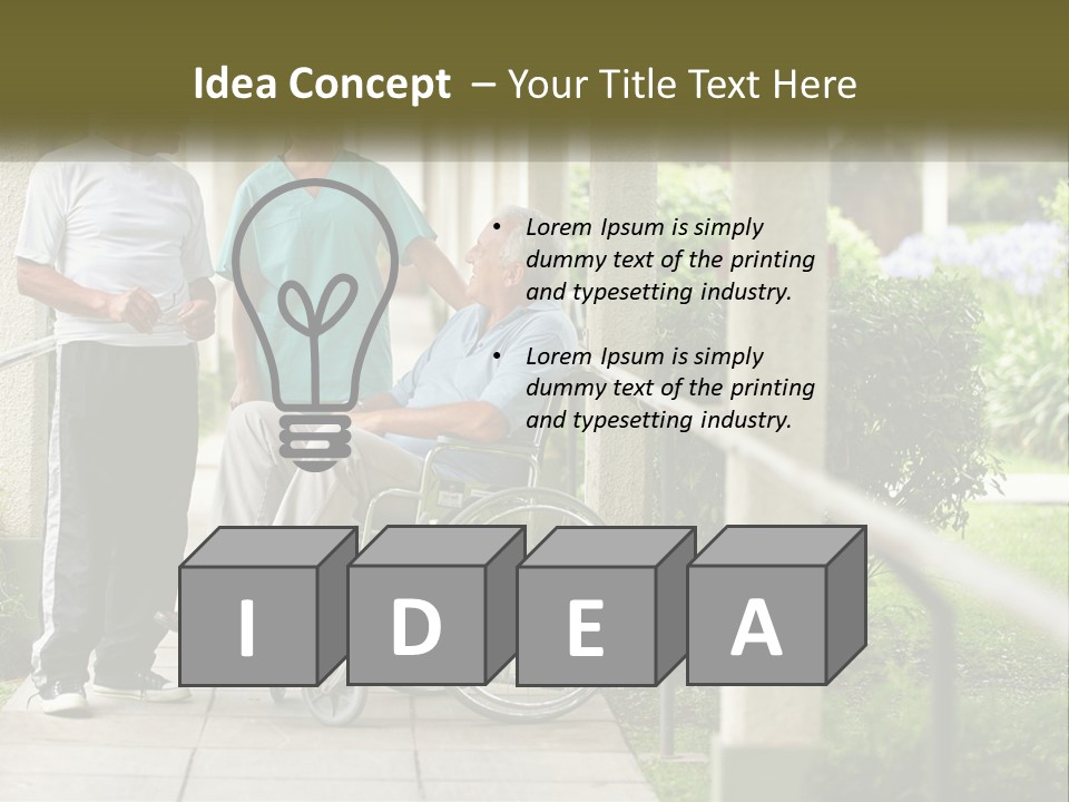 A Woman In A Wheelchair Talking To A Man In A Green Shirt PowerPoint Template