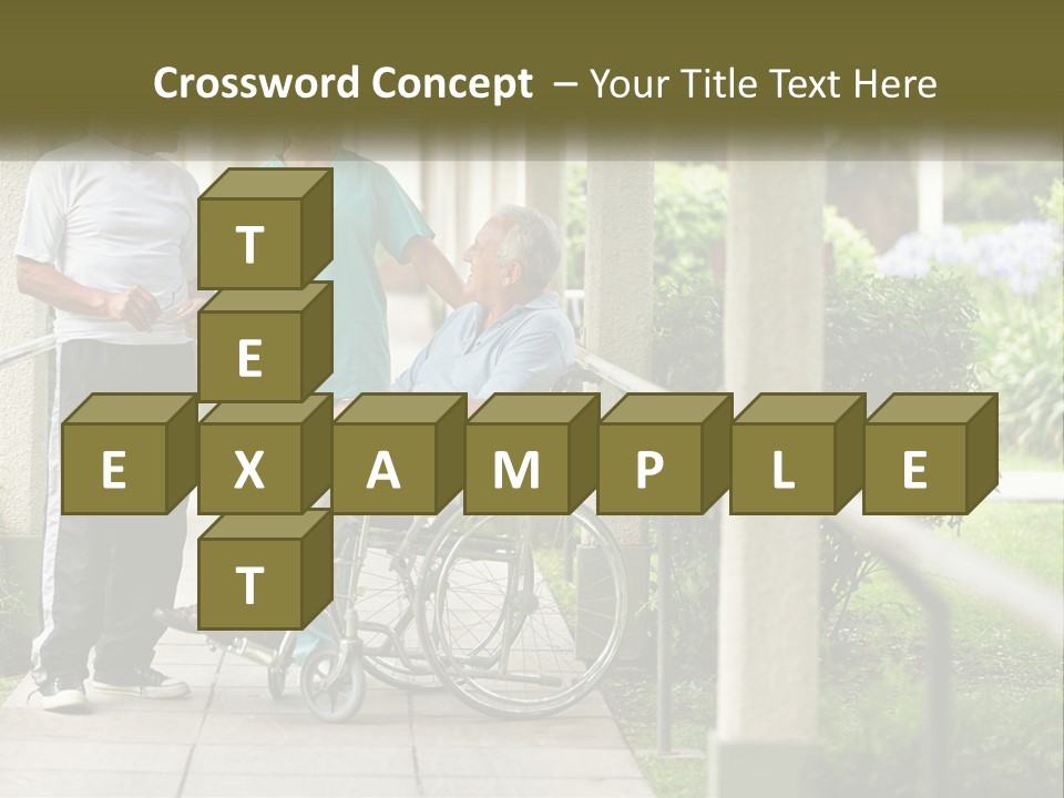 A Woman In A Wheelchair Talking To A Man In A Green Shirt PowerPoint Template