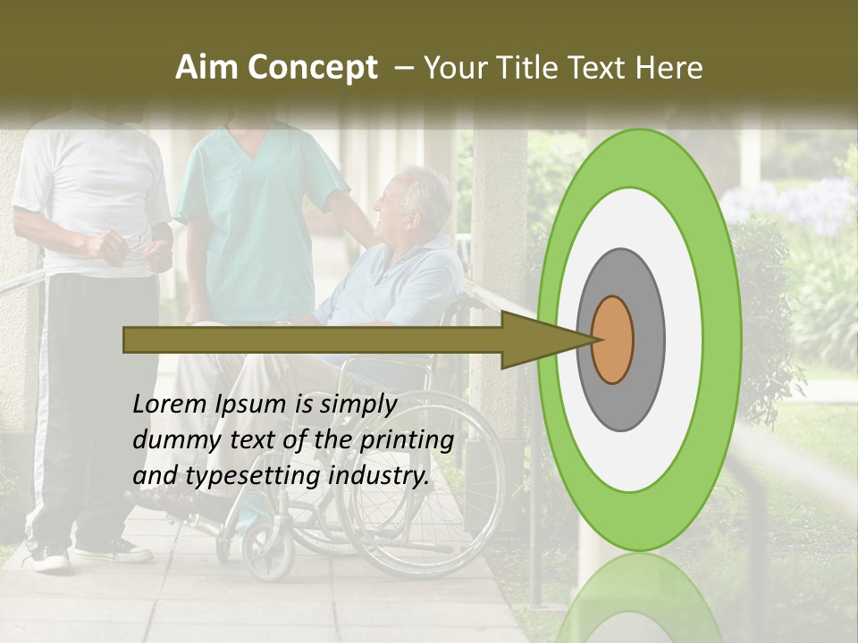 A Woman In A Wheelchair Talking To A Man In A Green Shirt PowerPoint Template
