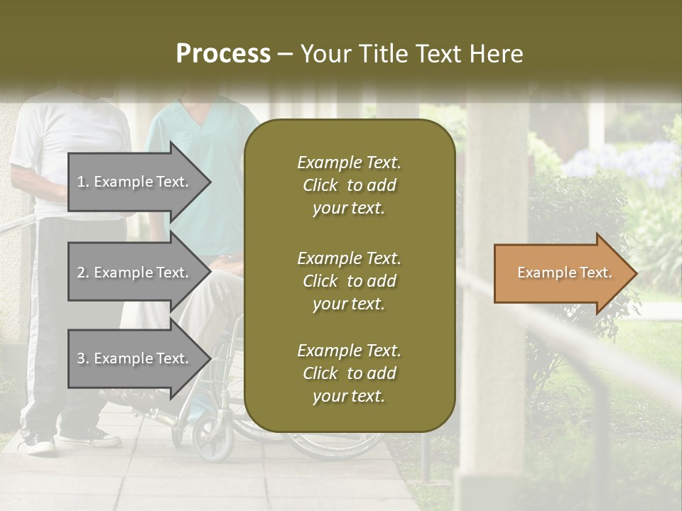 A Woman In A Wheelchair Talking To A Man In A Green Shirt PowerPoint Template