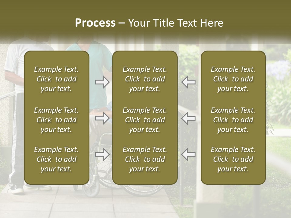 A Woman In A Wheelchair Talking To A Man In A Green Shirt PowerPoint Template
