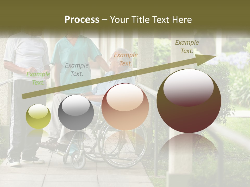 A Woman In A Wheelchair Talking To A Man In A Green Shirt PowerPoint Template