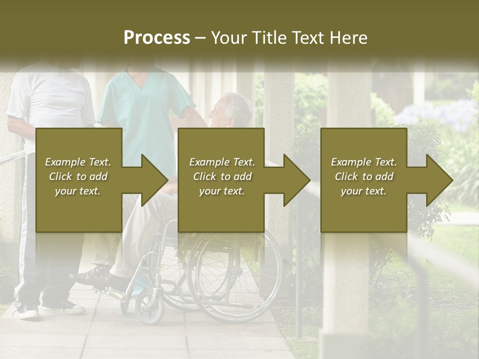 A Woman In A Wheelchair Talking To A Man In A Green Shirt PowerPoint Template