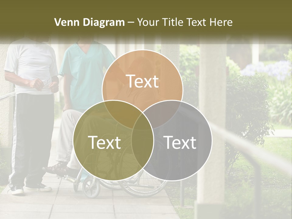 A Woman In A Wheelchair Talking To A Man In A Green Shirt PowerPoint Template