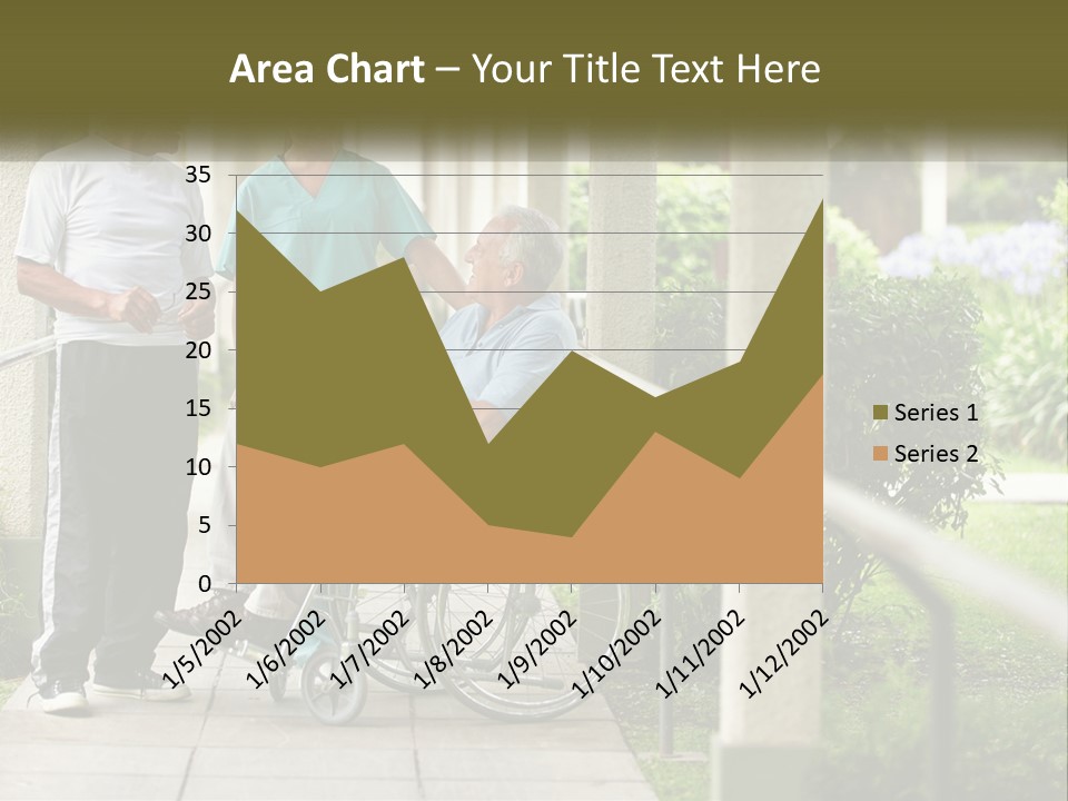 A Woman In A Wheelchair Talking To A Man In A Green Shirt PowerPoint Template