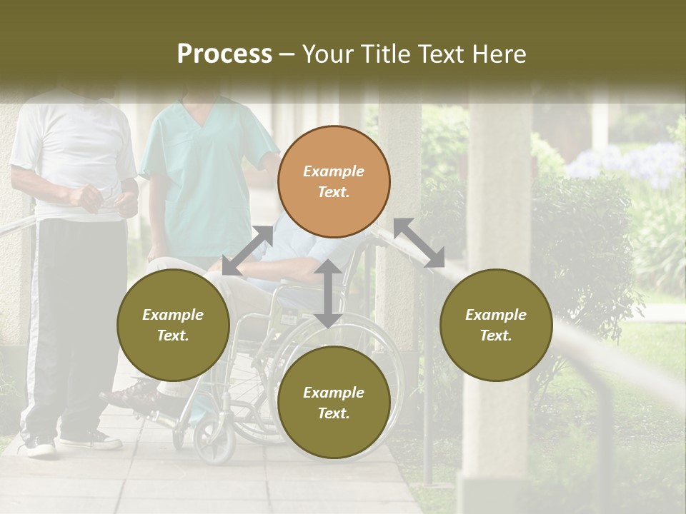A Woman In A Wheelchair Talking To A Man In A Green Shirt PowerPoint Template