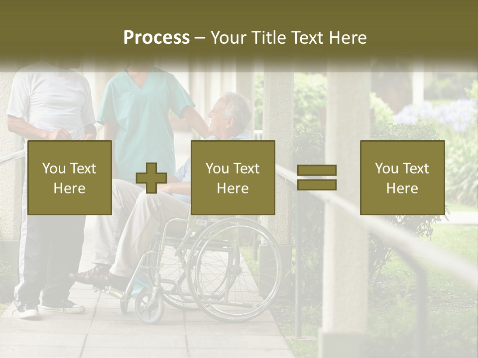 A Woman In A Wheelchair Talking To A Man In A Green Shirt PowerPoint Template