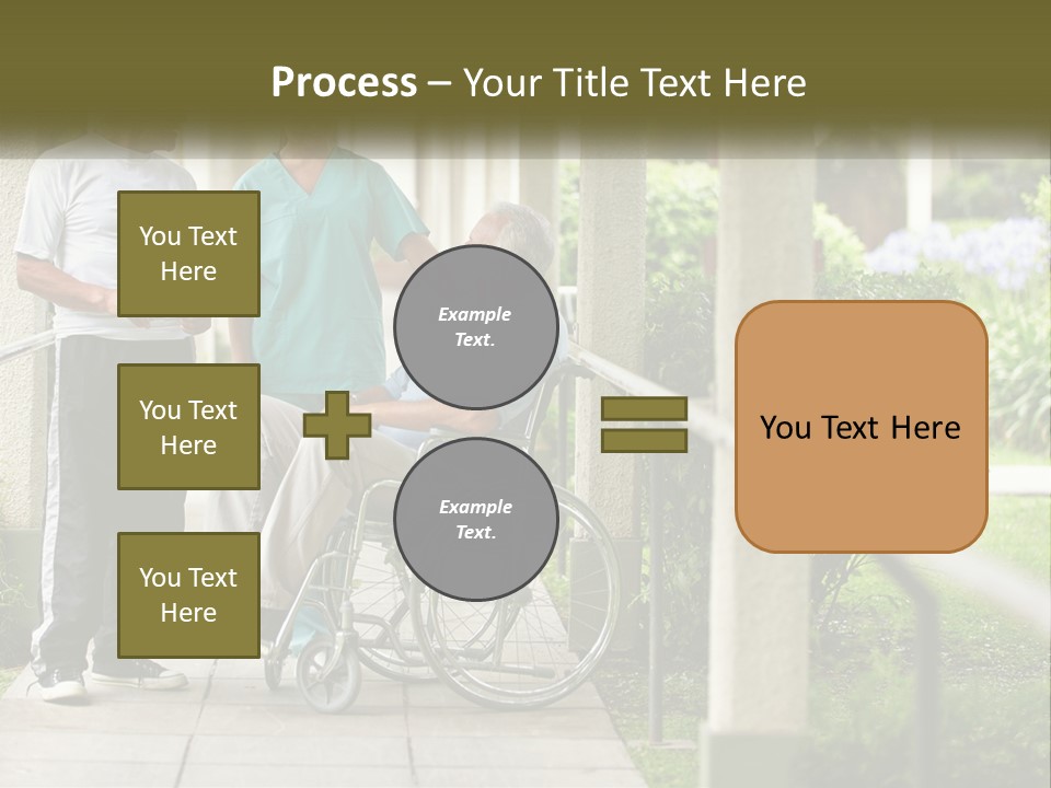 A Woman In A Wheelchair Talking To A Man In A Green Shirt PowerPoint Template