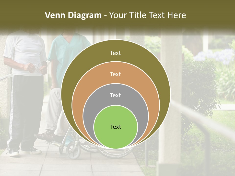 A Woman In A Wheelchair Talking To A Man In A Green Shirt PowerPoint Template