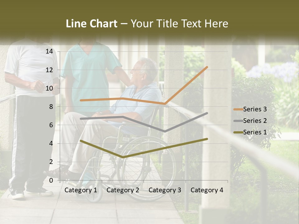A Woman In A Wheelchair Talking To A Man In A Green Shirt PowerPoint Template