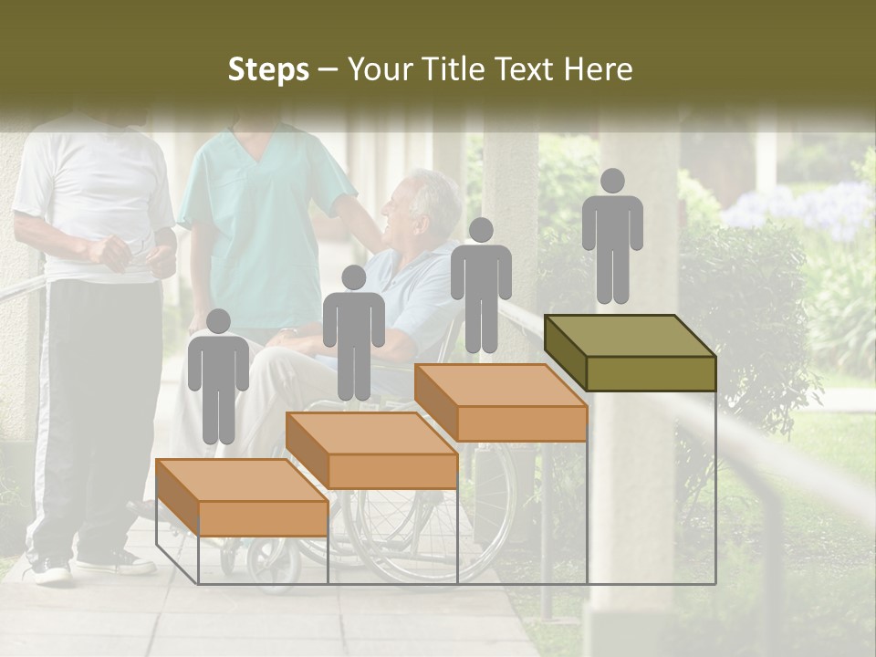 A Woman In A Wheelchair Talking To A Man In A Green Shirt PowerPoint Template