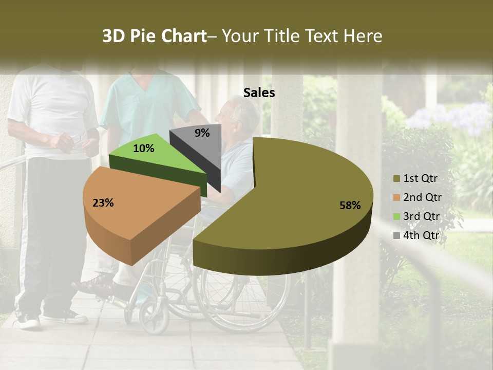 A Woman In A Wheelchair Talking To A Man In A Green Shirt PowerPoint Template