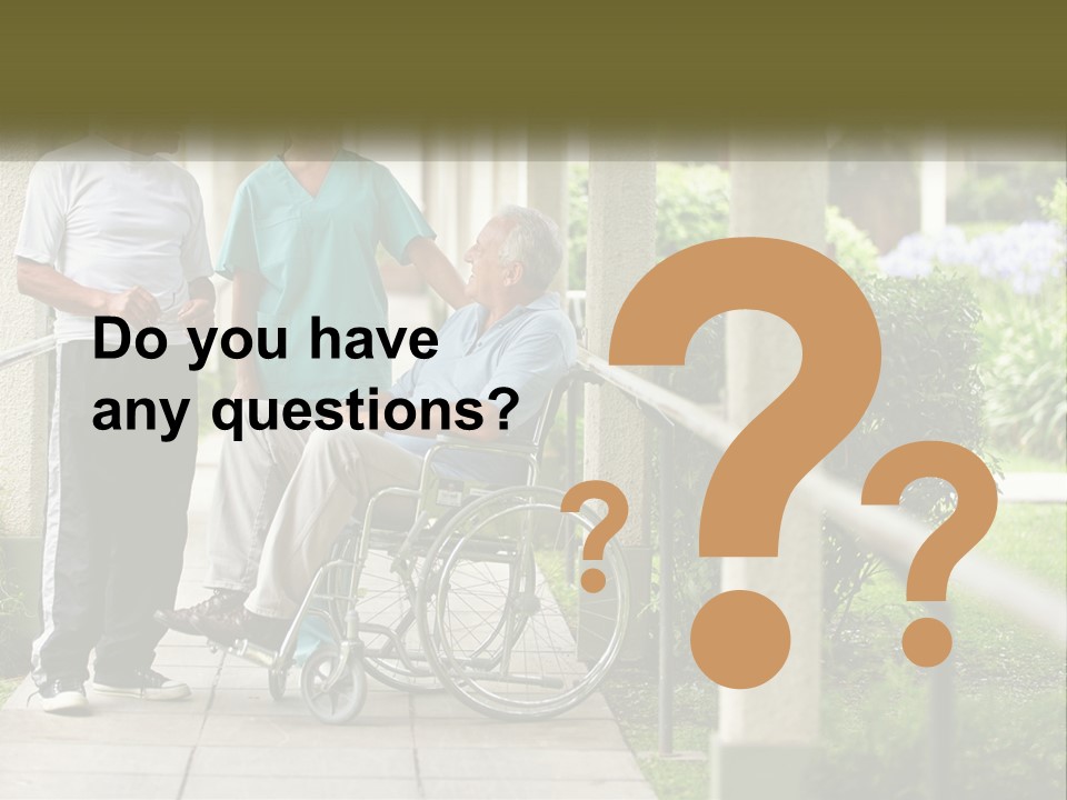 A Woman In A Wheelchair Talking To A Man In A Green Shirt PowerPoint Template