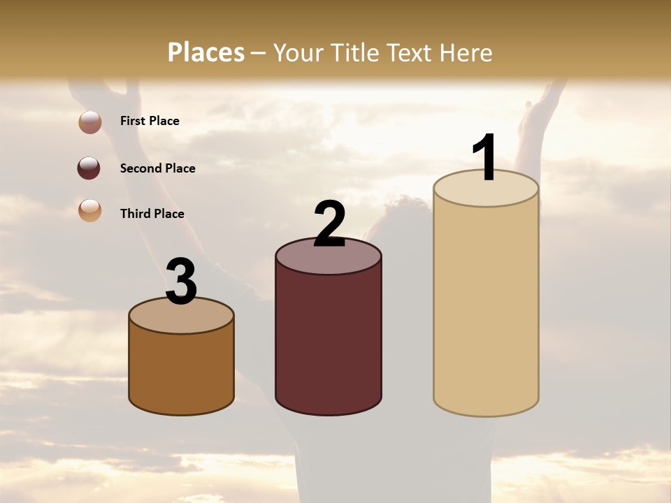 A Man Raising His Arms In The Air PowerPoint Template