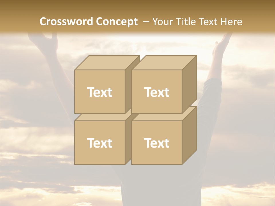 A Man Raising His Arms In The Air PowerPoint Template