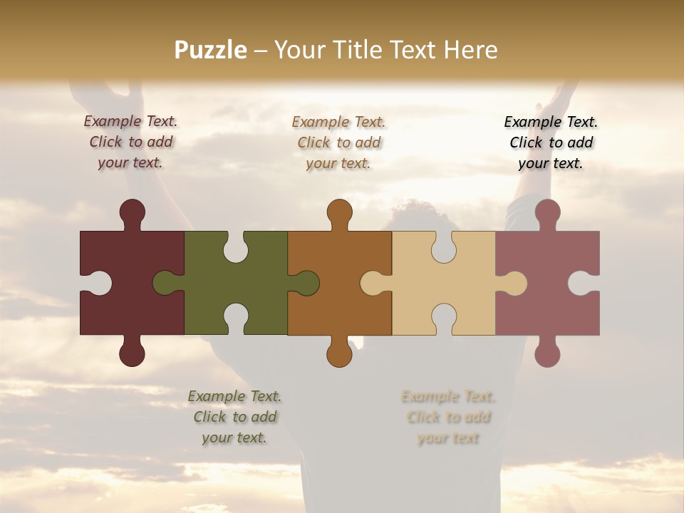 A Man Raising His Arms In The Air PowerPoint Template