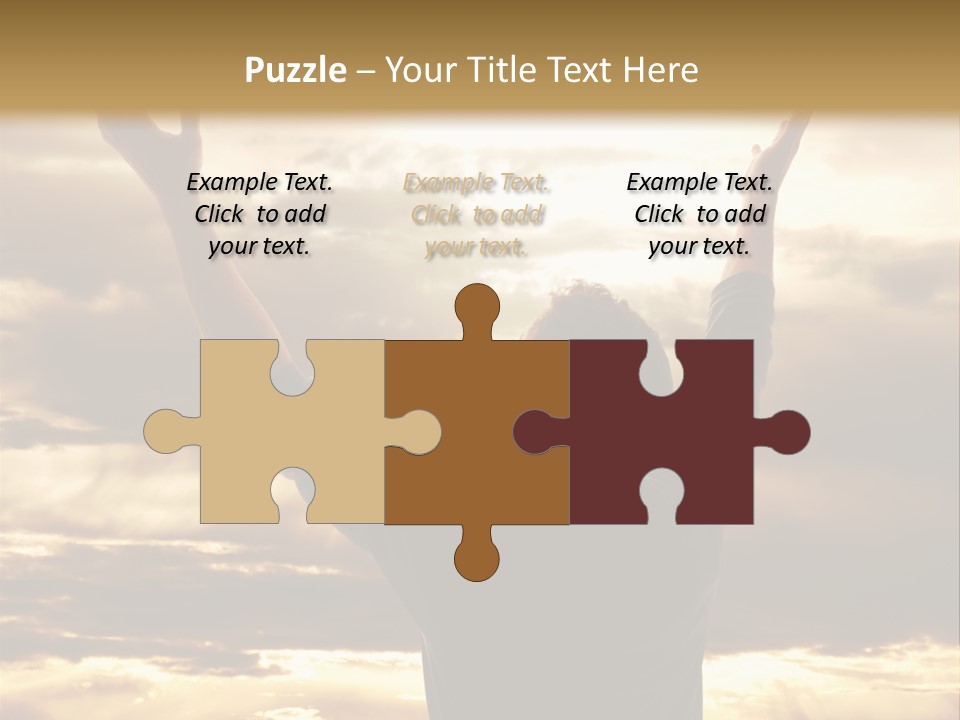 A Man Raising His Arms In The Air PowerPoint Template